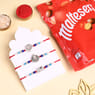 Designer Rakhi Trio With Maltesers Chocolate