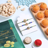 Designer Rakhi Trio With Nuts N Sweets