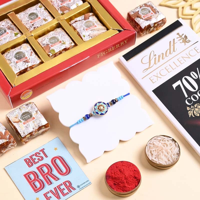 Designer Rakhi With Chocolates N Figberry