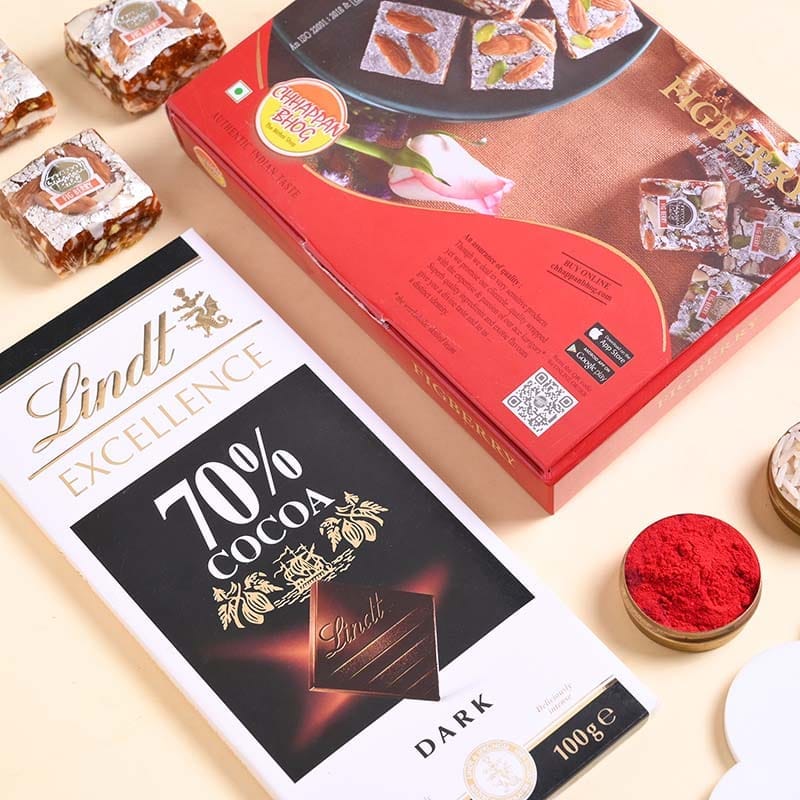 Designer Rakhi With Chocolates N Figberry