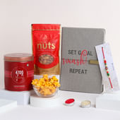 Designer Rakhi With Dairy Nuts N Popcorn