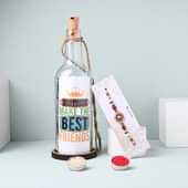 Designer Rakhi With Personalised Hanging Bottle