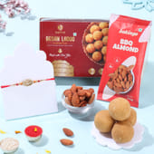 Designer Stone Rakhi With Festive Treats