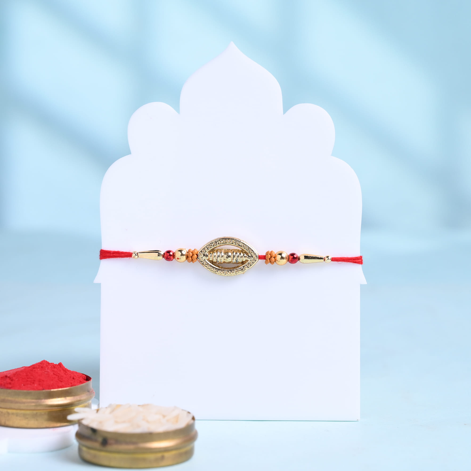 Designer Stone Rakhi With Festive Treats
