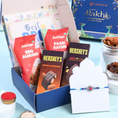 Designer Stone Rakhi With Nuts N Chocolates