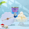 Designer Stone Rakhi with Soft Rasgullas