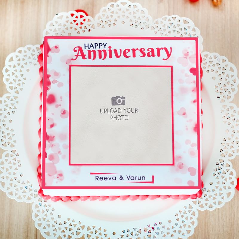 Anniversary Theme Cake - Top View