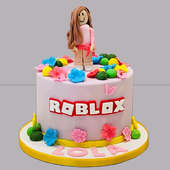 Detailed Roblox Theme Fondant Cake