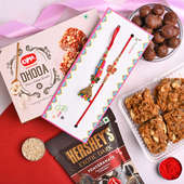 Buy Lumba Rakhi online for Bhaiya bhabhi - Dhoda With Chocolates N Couple Rakhi