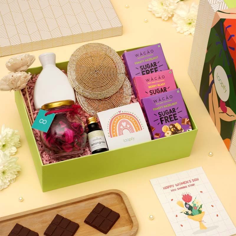 Diffuser Coaster N Chocolates Womens Day Hamper