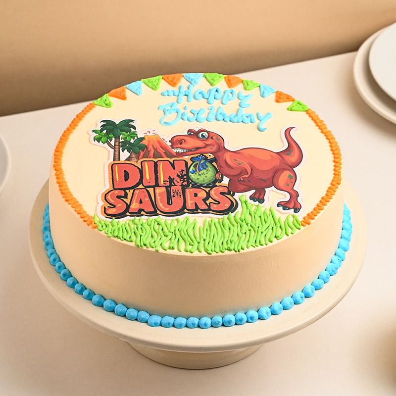 Dinosaur Jungle Theme Cake for B'day