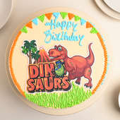 Dinosaur Jungle Theme Cake - Top View