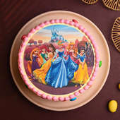 Top View of Princess Fairy Tale Cake