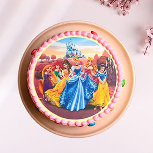 Top View of Princess Fairy Tale Cake