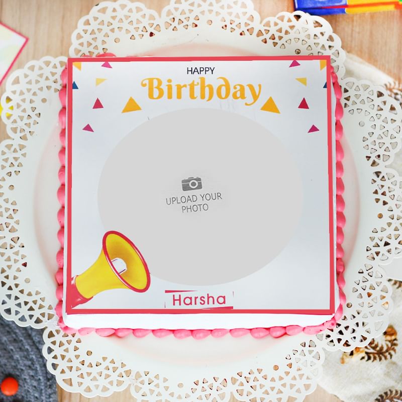 Birthday Photo Cake - Top View