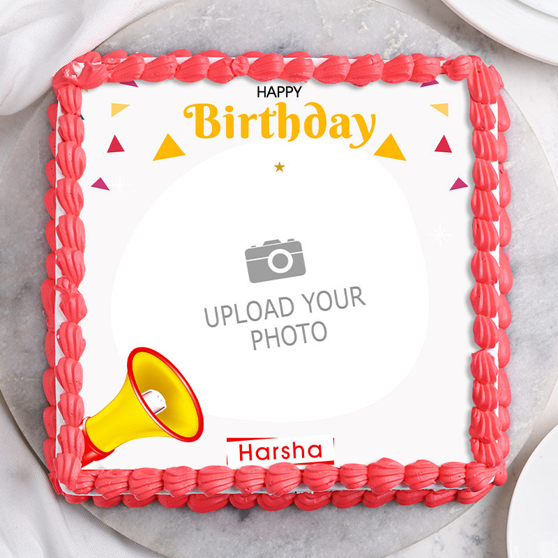Birthday Photo Cake - Top View
