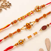 Divine Beaded Rakhi Trio