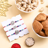 Divine Blessings Rakhi Trio With Cashews N Matthi