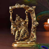 Divine Brass Radha Krishna Swing Idol