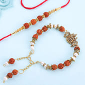 Divine Charm N Rudraksha Beads Rakhi Duo