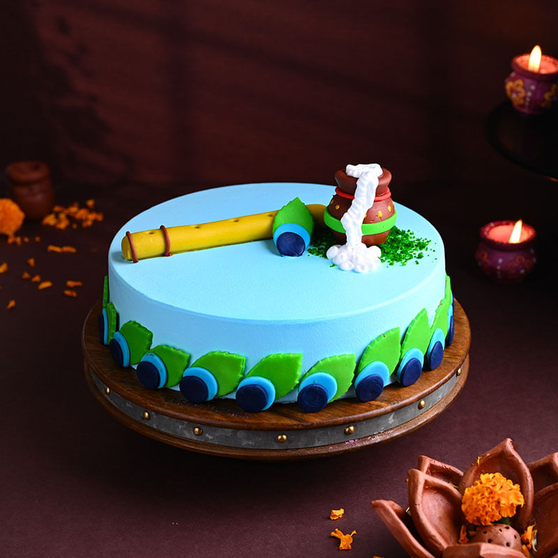 Divine Flute Janmashtami Cake