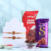 Divine Ganesha And Om Rakhi With Treats'