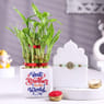 Divine Ganesha Rakhi N Money Plant In Blossom Pot