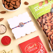 Divine Ganesha Rakhi With Almonds N Chocolate
