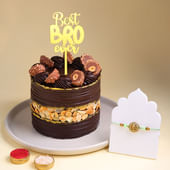 Divine Ganesha Rakhi With Chocolate Rocher Cake