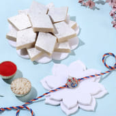 Divine Ganesha Rakhi With Kaju Katli