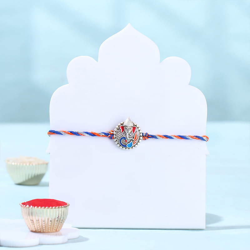 Divine Ganesha Rakhi With Kaju Katli