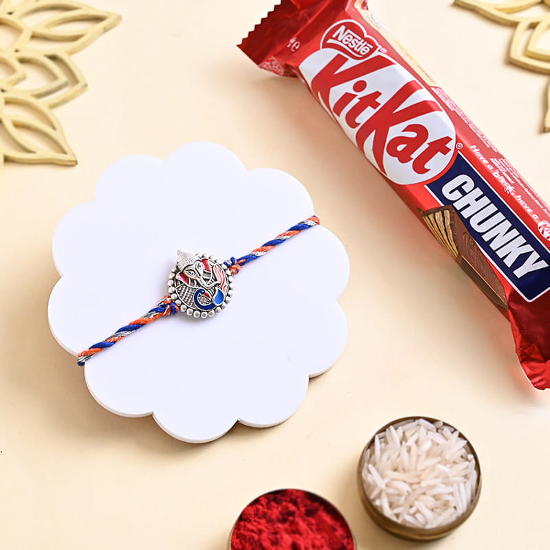 Divine Ganesha Rakhi With Kitkat