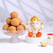 Divine Ganesha with Besan Laddoo
