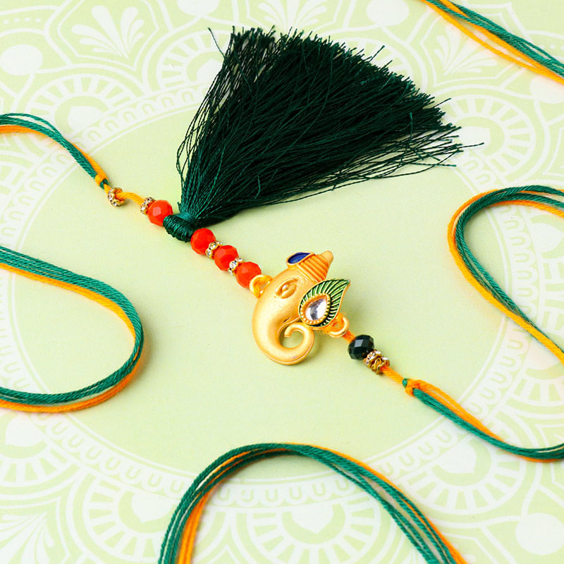 Golden Ganesha Rakhi Online