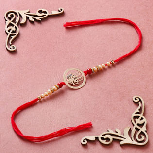 Divine Hamsa Hand Pearl Rakhi