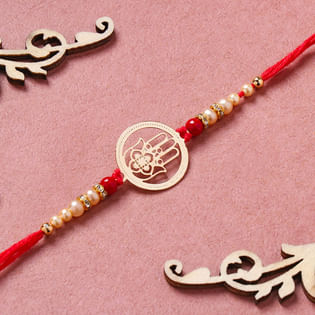 Divine Hamsa Hand Pearl Rakhi
