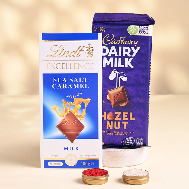 Divine Krishna Rakhi Duo With Chocolates