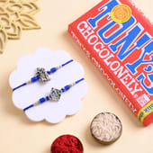 Divine Krishna Rakhi Duo With Milk Chocolate Bar