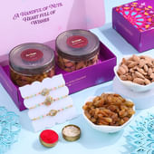 Divine Krishna Rakhi Trio N Almond Raisin Treats