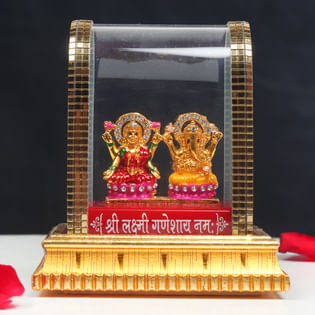 Front View of Side Look of Divine Laxmi Ganesha Idol