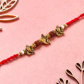 Ganesha N Rudraksha Beads Rakhi for Brother