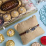 Divine Om Bracelet Rakhi With Chocolate