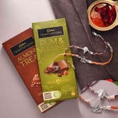 Divine OM Ganesha Silver Rakhi Combo With Chocolates