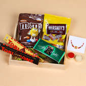 Divine Om Rakhi N Chocolate Extravaganza Hamper