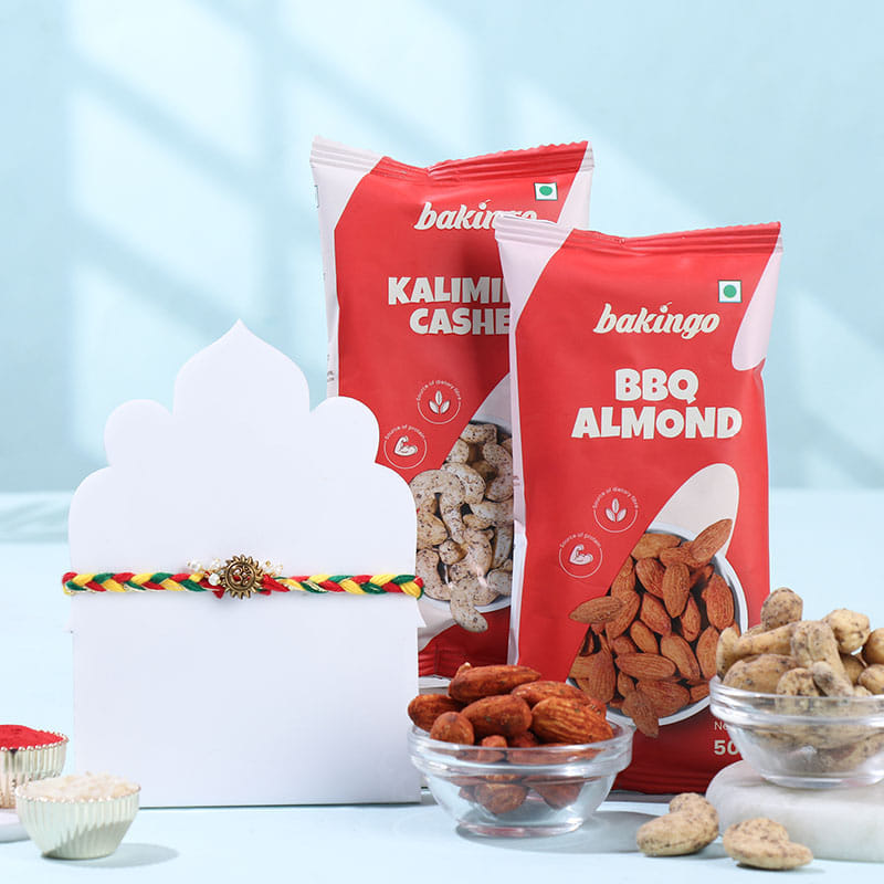 Divine Om Rakhi With Almonds N Cashews