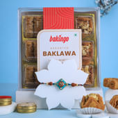 Om Rudraksha Rakhi With Baklawa