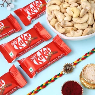Divine Om Rakhi With Cashews N Chocolates