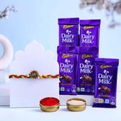 Divine Om Rakhi With Dairy Milk Chocolates