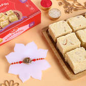 Divine Om Rakhi With Soan Papdi