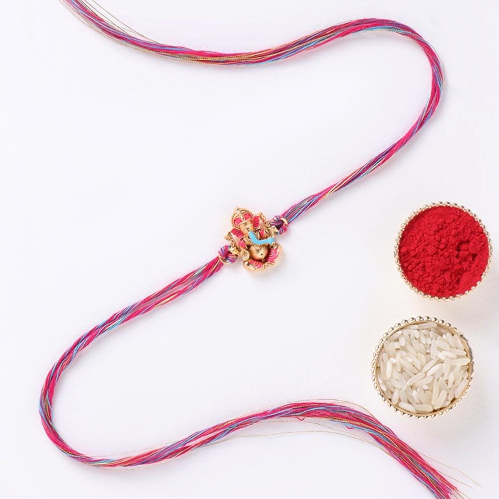 Divine Pink Ganesha Rakhi